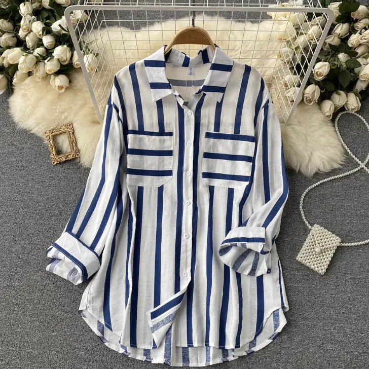 Camisa Listrada Oversized