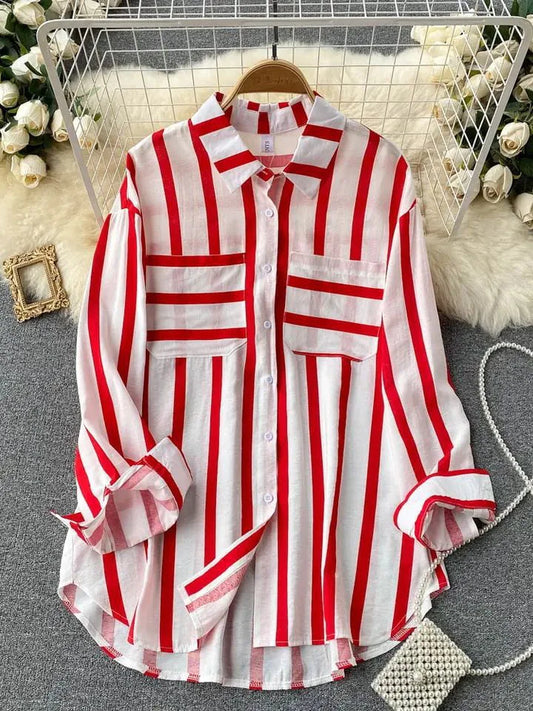 Camisa Listrada Oversized