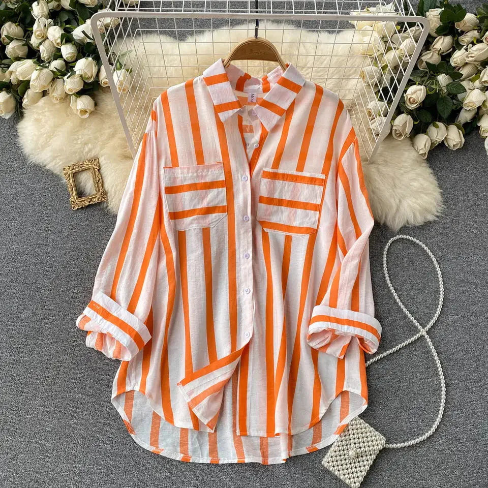 Camisa Listrada Oversized