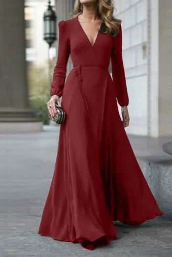 Vestido Longo com Decote em V