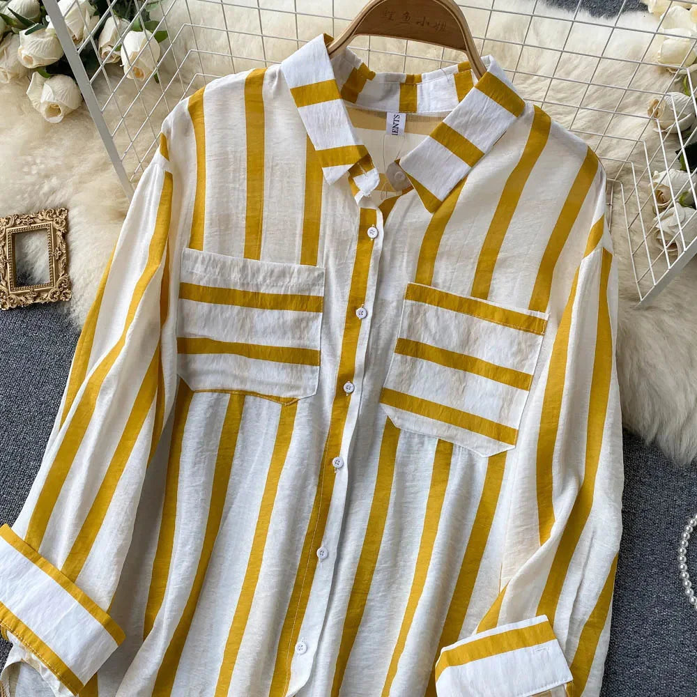 Camisa Listrada Oversized