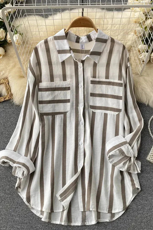 Camisa Listrada Oversized